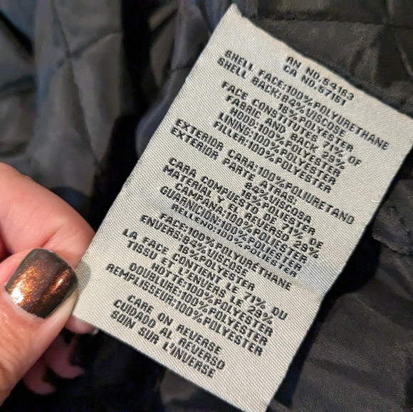 Levi Strauss Vegan Leather Black Hooded Bomber Jacket in XS - Picture 8 of 13